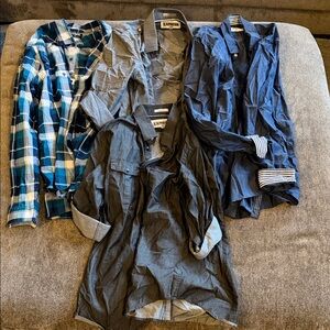 Express Men's Long Sleeve Button Down Shirt Bundle Size L